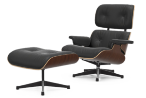 Eames Lounge Chair met ottoman, noten donker